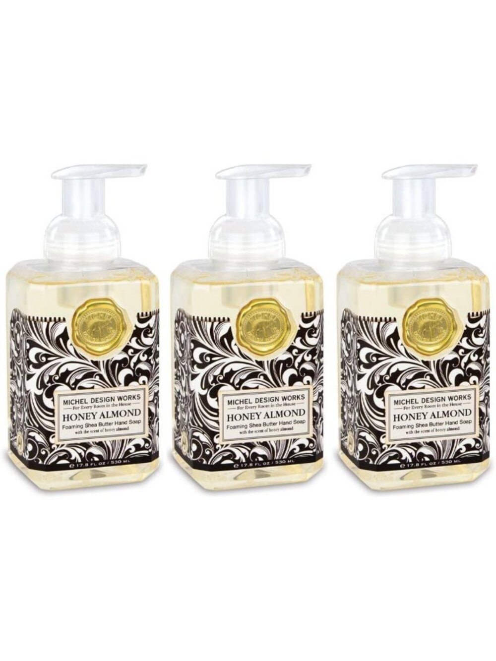 Honey Almond Foaming Hand Soap & Dispenser - Moisturizing, Luxurious Cleanser